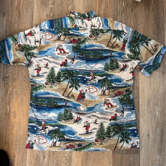 Reyn Spooner- Hawaiian Christmas Shirt in Holiday Blue- M - Picture 2 of 7